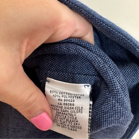 NWT Bugatchi Men's Large Quarter Zip Blue Pull Over Sweater - Picture 5 of 5